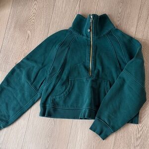 Lululemon scuba Green Half-Zip Cropped Sweatshirt